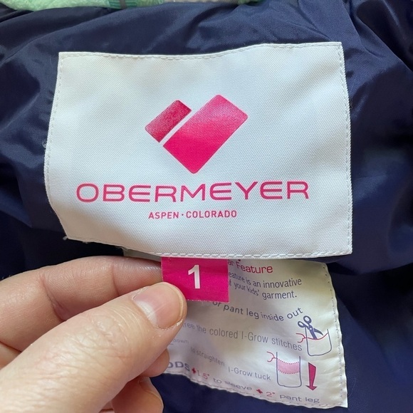 Obermeyer Little Girls Cakewalk Insulated Ski Jacket XS 1yr Pink Penguins - Picture 9 of 12
